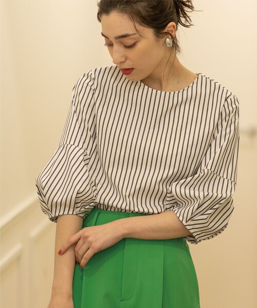 「OPAQUE.CLIP」 半袖ブラウス 40 ブルー レディース_画像9