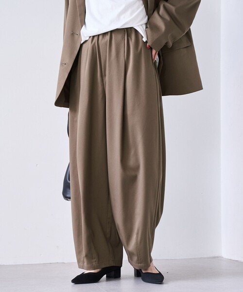 Omekashi おめかし　TR イージーカーブパンツ　ブラウン　38 L M Omekashi おめかし TR イージーカーブパンツ ブラウン 38 L M