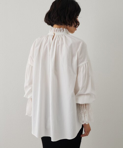 Whim Gazette（ウィム ガゼット） ブラウス シャツ レースギャザー