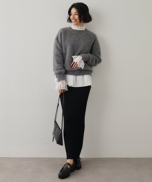 Whim Gazette（ウィム ガゼット） ブラウス シャツ レースギャザー