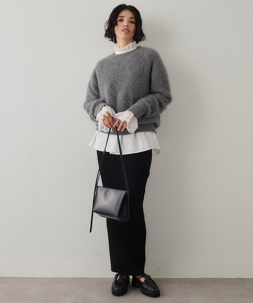 Whim Gazette（ウィム ガゼット） ブラウス シャツ レースギャザー