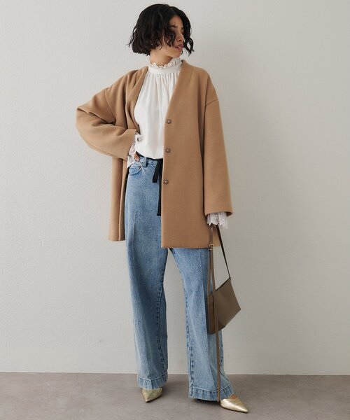 Whim Gazette（ウィム ガゼット） ブラウス シャツ レースギャザー