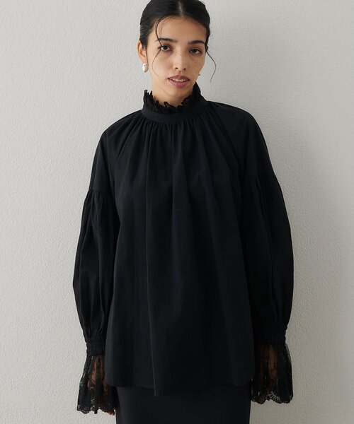 Whim Gazette（ウィム ガゼット） ブラウス シャツ レースギャザー