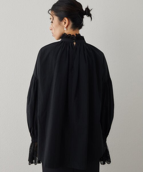 Whim Gazette（ウィム ガゼット） ブラウス シャツ レースギャザー