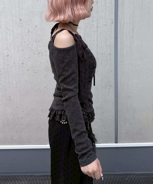 nmtc+」ribbon shoulder long sleeve / 「エヌエムティーシープラス