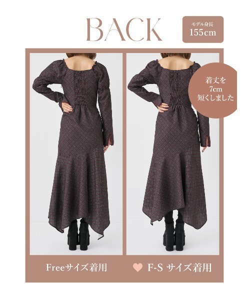 Darich（ダーリッチ） ワンピース チェックチェリーデザインロング