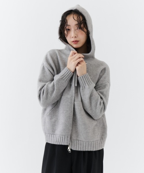 NUJOH パーカー Soft Knit Zip-Up Hoodie / ソフトニットジップアップ