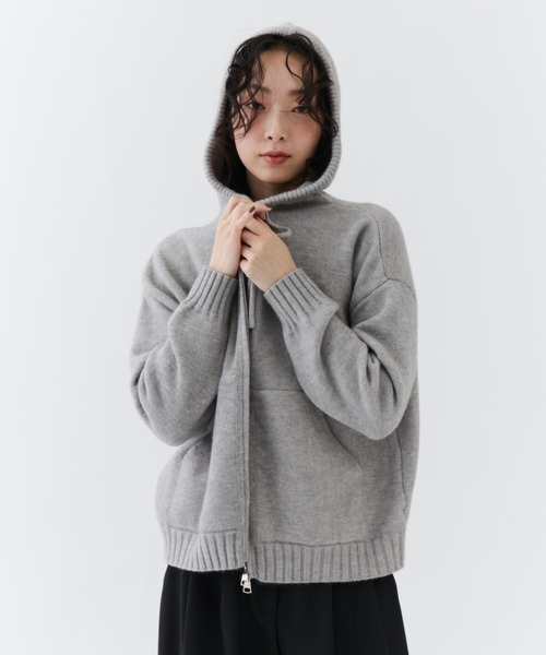 NUJOH パーカー Soft Knit Zip-Up Hoodie / ソフトニットジップアップ