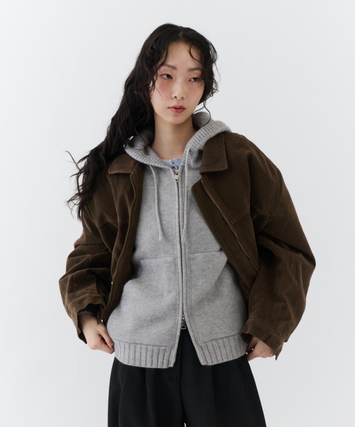 NUJOH パーカー Soft Knit Zip-Up Hoodie / ソフトニットジップアップ