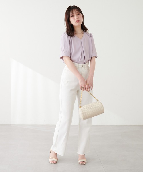 「natural couture」 半袖ブラウス FREE サックスブルー レディース_画像2