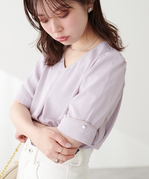 「natural couture」 半袖ブラウス FREE サックスブルー レディース_画像4