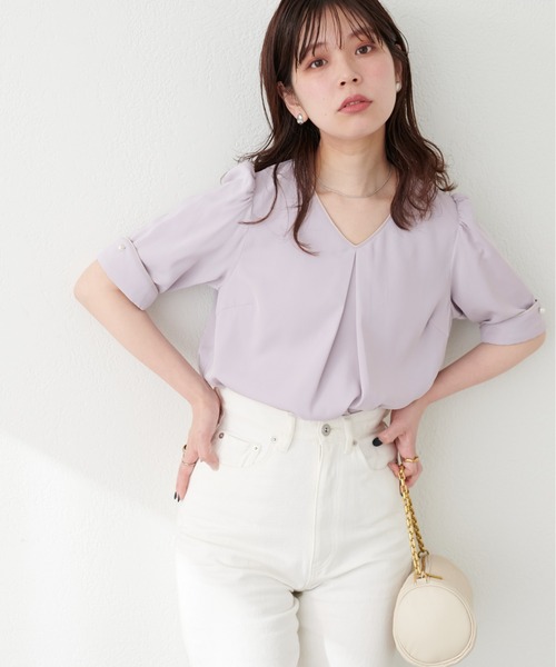 「natural couture」 半袖ブラウス FREE サックスブルー レディース_画像5