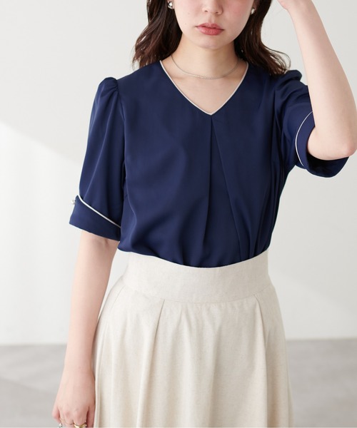 「natural couture」 半袖ブラウス FREE サックスブルー レディース_画像7