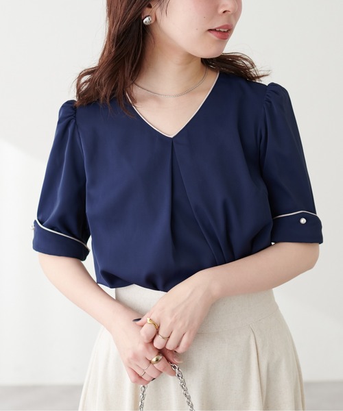 「natural couture」 半袖ブラウス FREE サックスブルー レディース_画像8
