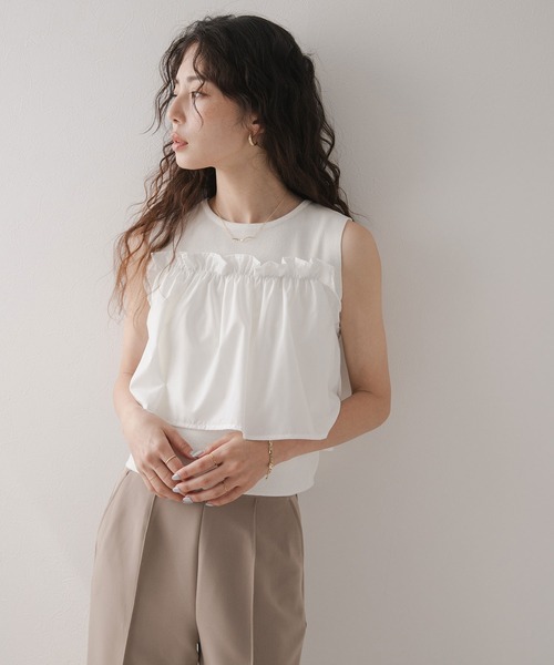 「rectangle」 ノースリーブニット FREE ネイビー レディース_画像2