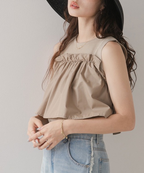 「rectangle」 ノースリーブニット FREE ネイビー レディース_画像9