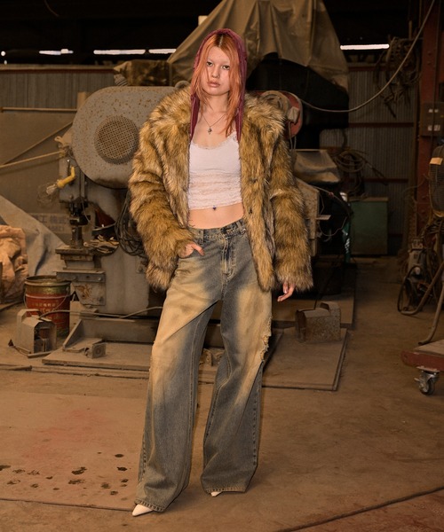 ACLENT（アクレント） コート アウター Fauxファースタンドカラー