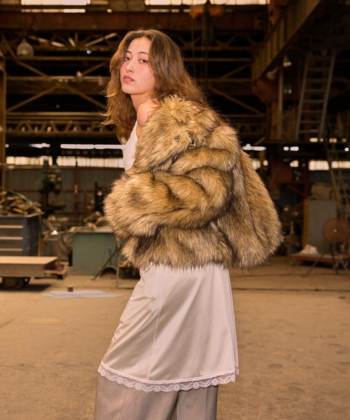 ACLENT（アクレント） コート アウター Fauxファースタンドカラー