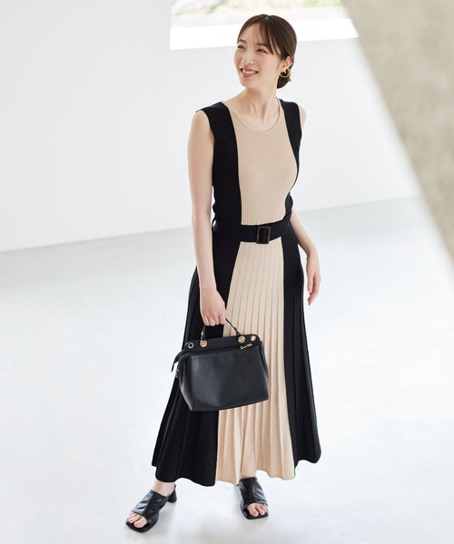 「Andemiu」 ノースリーブワンピース FREE ネイビー レディース_画像2