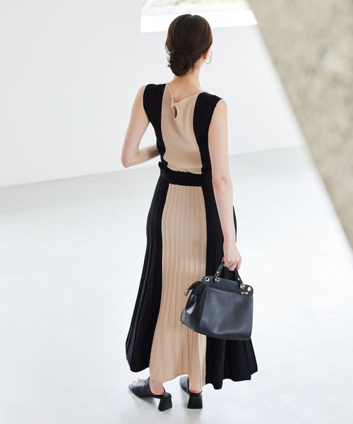 「Andemiu」 ノースリーブワンピース FREE ネイビー レディース_画像4