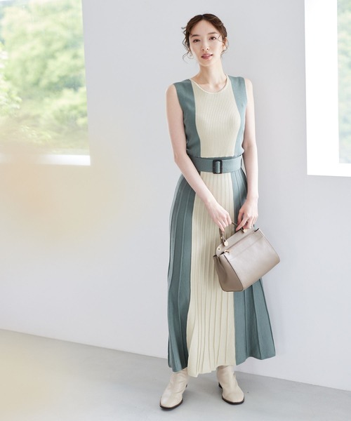 「Andemiu」 ノースリーブワンピース FREE ネイビー レディース_画像8