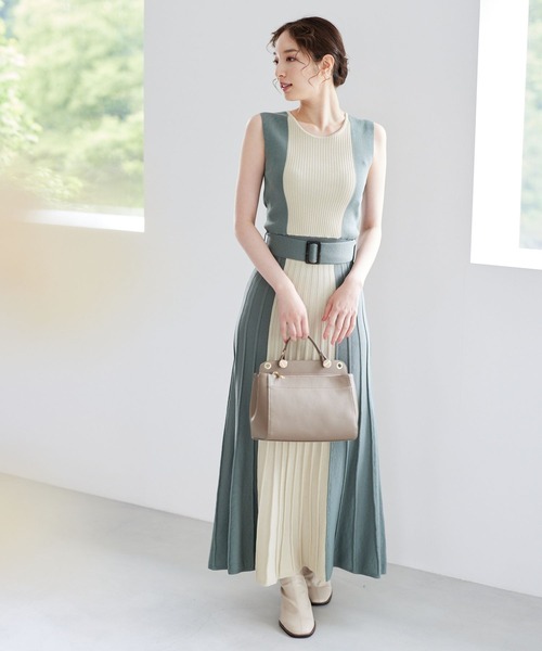 「Andemiu」 ノースリーブワンピース FREE ネイビー レディース_画像9