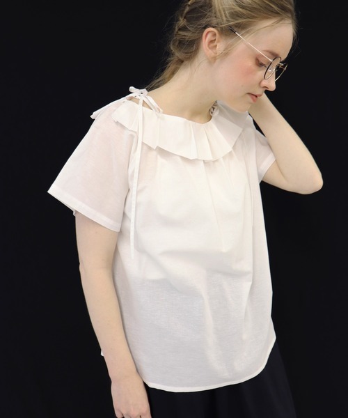 「haupia」 半袖ブラウス MEDIUM オフホワイト レディース_画像3