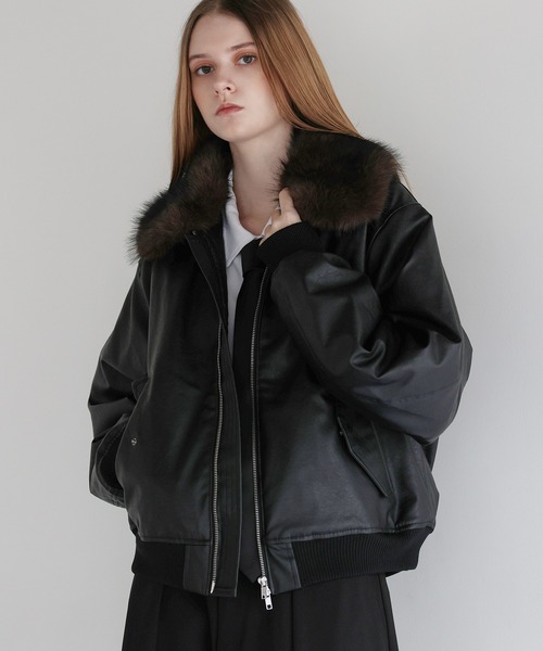 LILL（リル） ブルゾン アウター 襟ファー2way合皮ジャケット メンズ