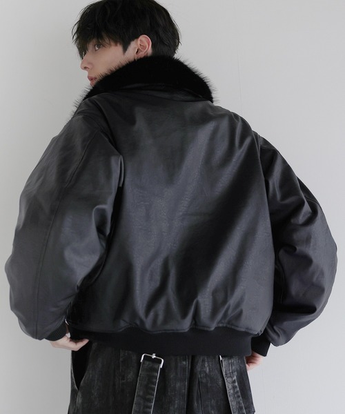 LILL（リル） ブルゾン アウター 襟ファー2way合皮ジャケット メンズ
