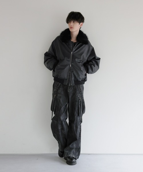 LILL（リル） ブルゾン アウター 襟ファー2way合皮ジャケット メンズ