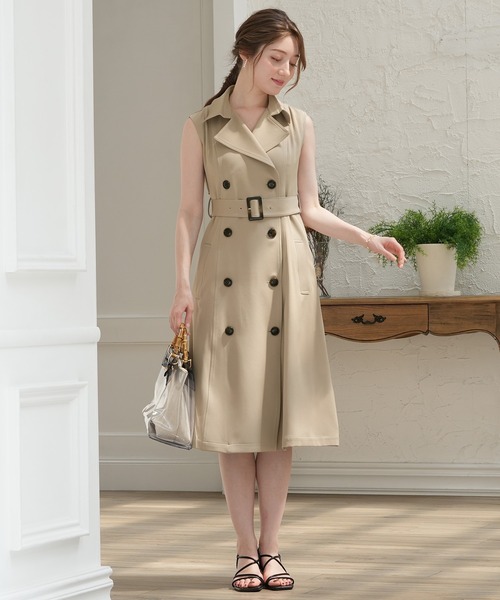 「TRUDEA」 ノースリーブワンピース MEDIUM ブルー レディース_画像5