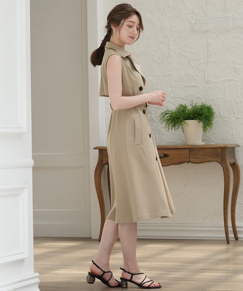 「TRUDEA」 ノースリーブワンピース MEDIUM ブルー レディース_画像8