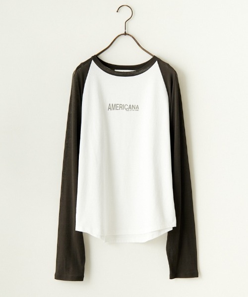 AMERICANA 「AMERICANA」 長袖カットソー F ホワイト レディース