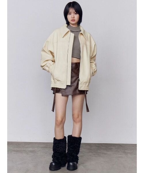 EMODA（エモダ） パンツ カーゴラップフェイクレザーショートパンツ
