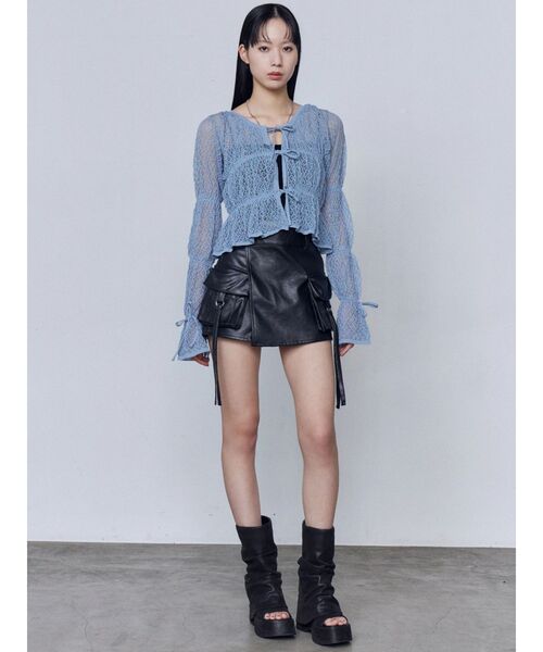 EMODA（エモダ） パンツ カーゴラップフェイクレザーショートパンツ