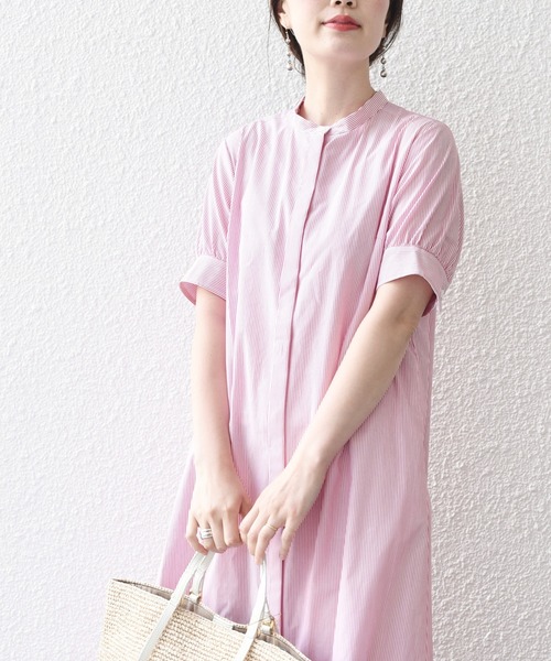 「SHIPS.me」 半袖ワンピース - レッド レディース_画像7