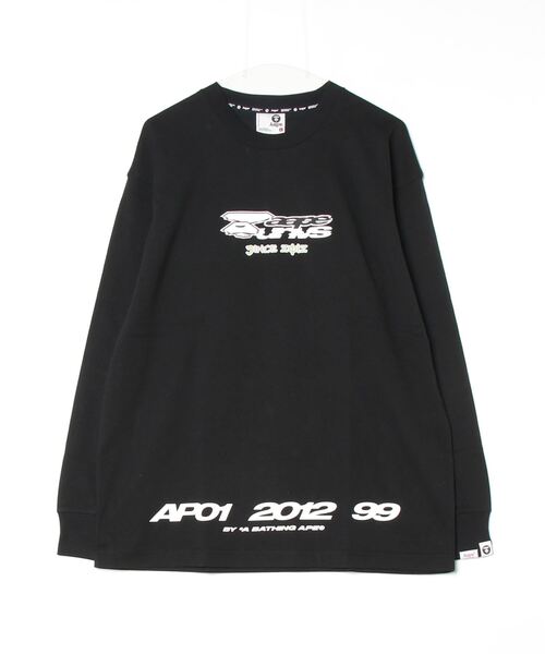 「AAPE BY A BATHING APE」 長袖Tシャツ LARGE ブラック メンズ_画像2