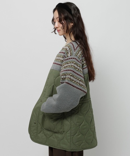 niko and…（ニコアンド） ブルゾン アウター ジャガードニットキルト