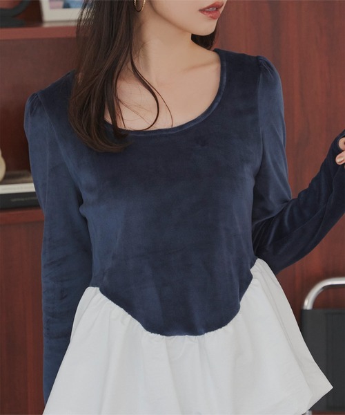 「KOBE LETTUCE」 長袖カットソー L ブラック×ブラック レディース_画像3