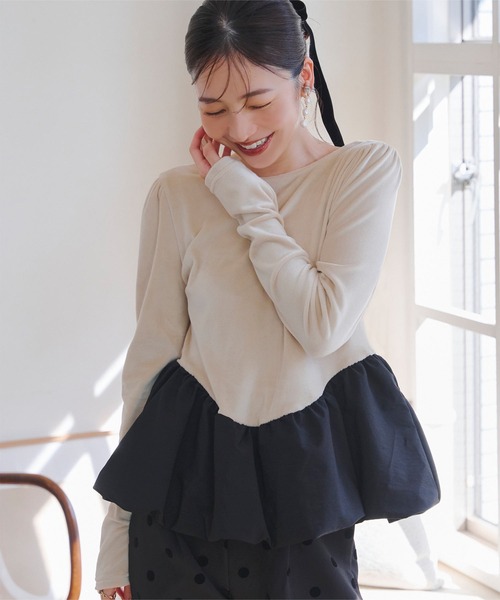 「KOBE LETTUCE」 長袖カットソー L ブラック×ブラック レディース_画像6