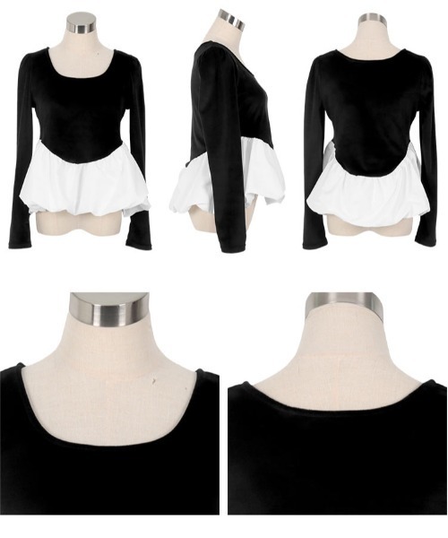 「KOBE LETTUCE」 長袖カットソー L ブラック×ブラック レディース_画像7