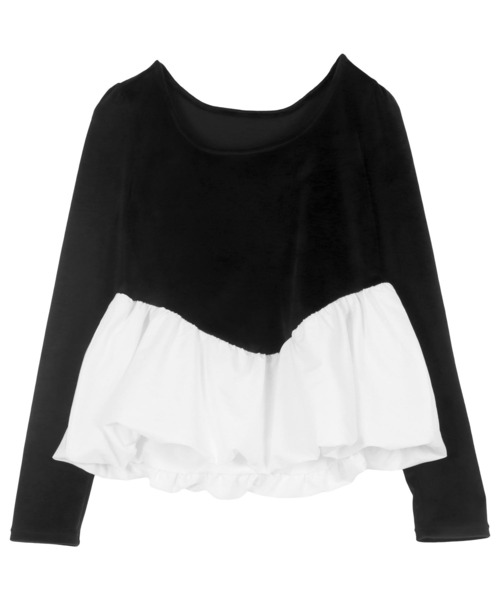 「KOBE LETTUCE」 長袖カットソー L ブラック×ブラック レディース_画像9