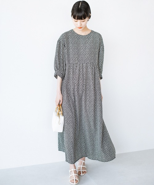 「haco!」 7分袖ワンピース MEDIUM ブラック系その他 レディース_画像2