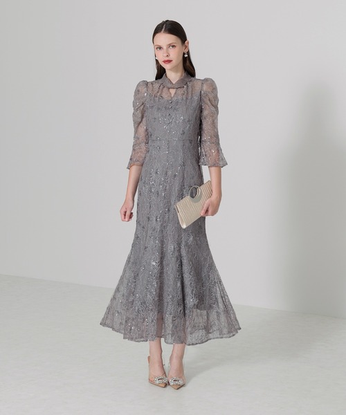 Leja（レジャ） 7分袖ワンピース SMALL グレー レディース : ZOZOTOWN