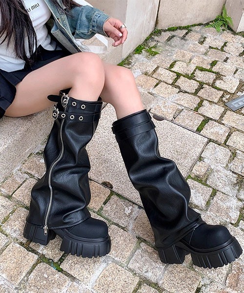 gossip!ロサンゼルス ブーツ Y2K「1足3役」コンバーチブル 超厚底