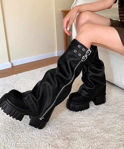 gossip!ロサンゼルス ブーツ Y2K「1足3役」コンバーチブル 超厚底