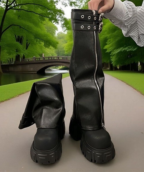 gossip!ロサンゼルス ブーツ Y2K「1足3役」コンバーチブル 超厚底