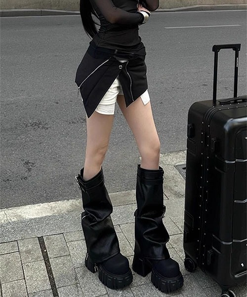 gossip!ロサンゼルス ブーツ Y2K「1足3役」コンバーチブル 超厚底