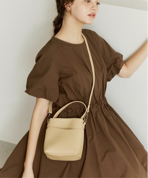 ★soleile ドームバック【ベージュ】ショルダー付き OLUN ショルダーバッグ バッグ nuance shoulder bag/ニュアンス