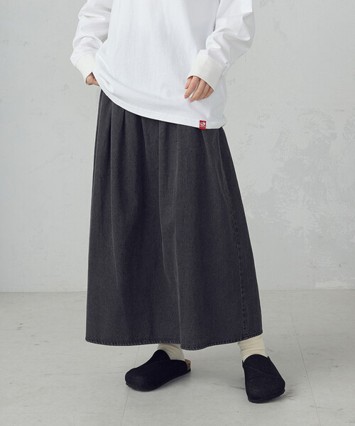 デニムスカート デニムタックフレアスカート / セットアップ対応